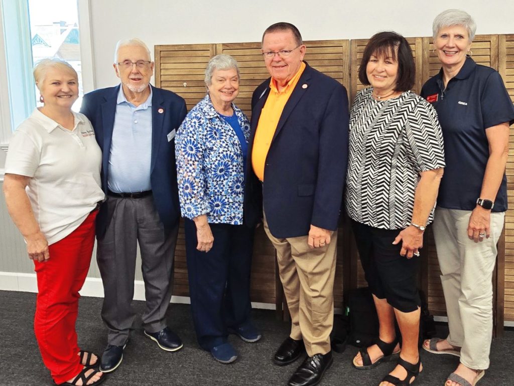 Pictured l-r: Buchanan (ACREA President), Dr. Bill Sloan (GREA), Mary Alice Wilder (Toombs County), Johnny Smith (GREA), Marla Tomlin (Toombs County), Edna Shurley (Area 5 Director).